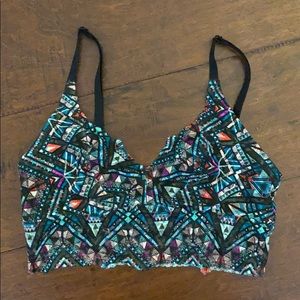 PINK lace longline bralette